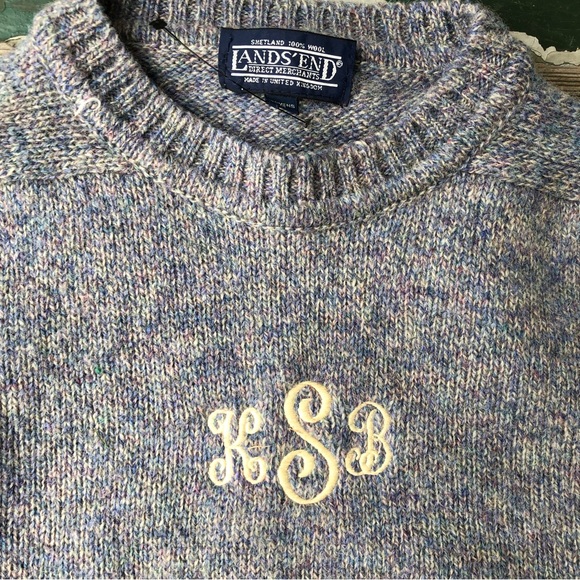 Monogrammed womens wool sweater from Lands End - Picture 2 of 3